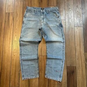 Vintage‎ Lee Baggy Jeans Men's Size 36 x 32 Light Wash Distressed